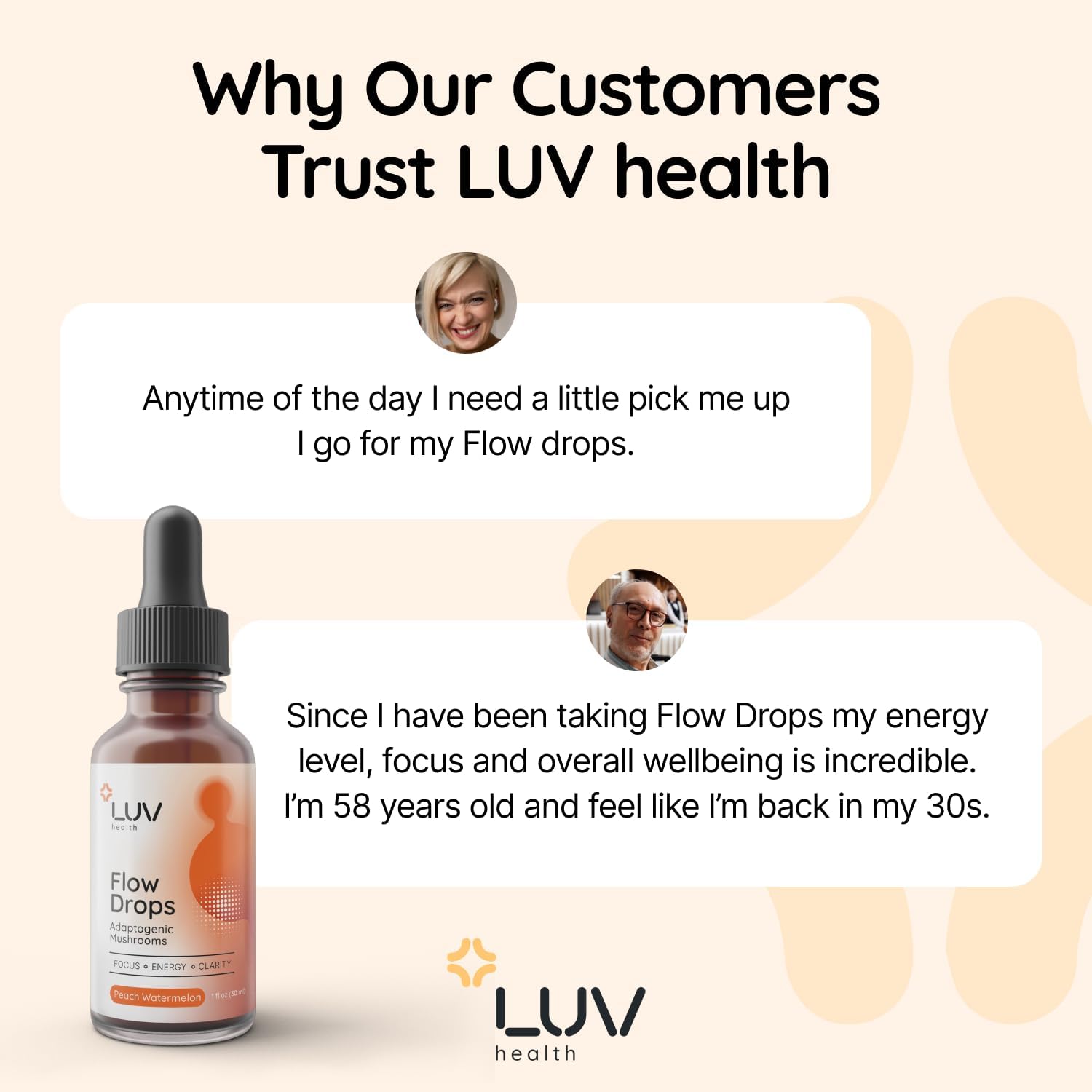 Flow Drops® – Energy Supplement for Focus, Mental Clarity & Immune Support - Adaptogenic Mushrooms with Lion’s Mane, Cordyceps, Reishi, Chaga & Turkey Tail – Vegan, Made in USA 60 Servings