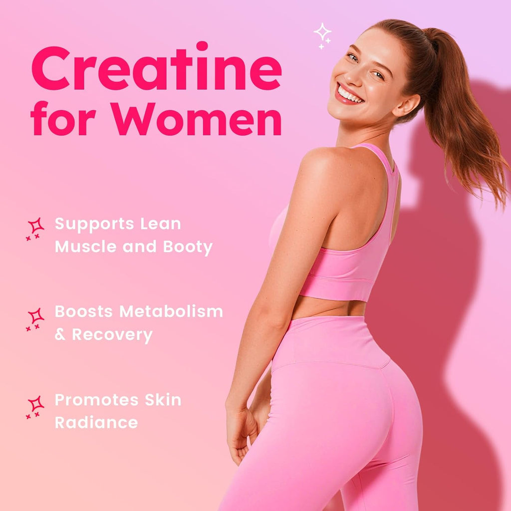 Creatine for Women, Creatine Monohydrate Gummies with Collagen+BCAAs+Hyaluronic Acid+Vitamin C & B12, Supports Lean Muscle, Booty, Energy & Recovery, 120 Sugar-Free Flavored Vegan Gomitas de Creatina