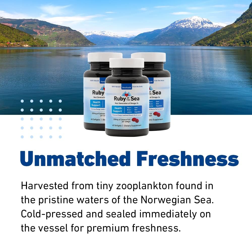 Marine Oil Supplement - All Natural Calanus Oil, Astaxanthin, Omega-3 and Fatty Acids - Heart and Brain Health Nutritional Supplements - 4 Pack
