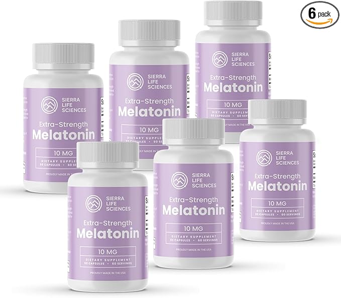 10 mg High Dosage Melatonin in Easy-to-Swallow Capsules - 360 Servings