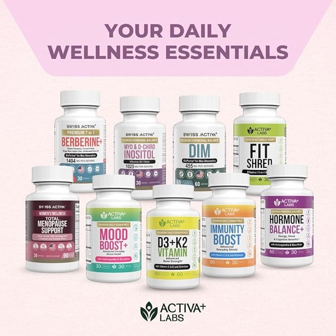 Swiss Activa+ Labs DIM Supplement – Hormone Balance for Women & Men – Estrogen Supplement for Women and Men– Supports Hormonal Acne & Menopause Symptoms| Gluten Free, Non-GMO & Vegan – 180 Days Supply