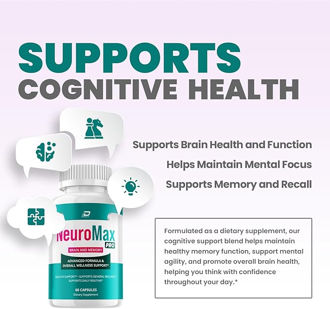NeuroMax Pro Supplement Capsules – Neuro Max Pro All-Natural Maximum Strength Formula Focus, Memory Support and Reviews (1 Pack – 60 Capsules)