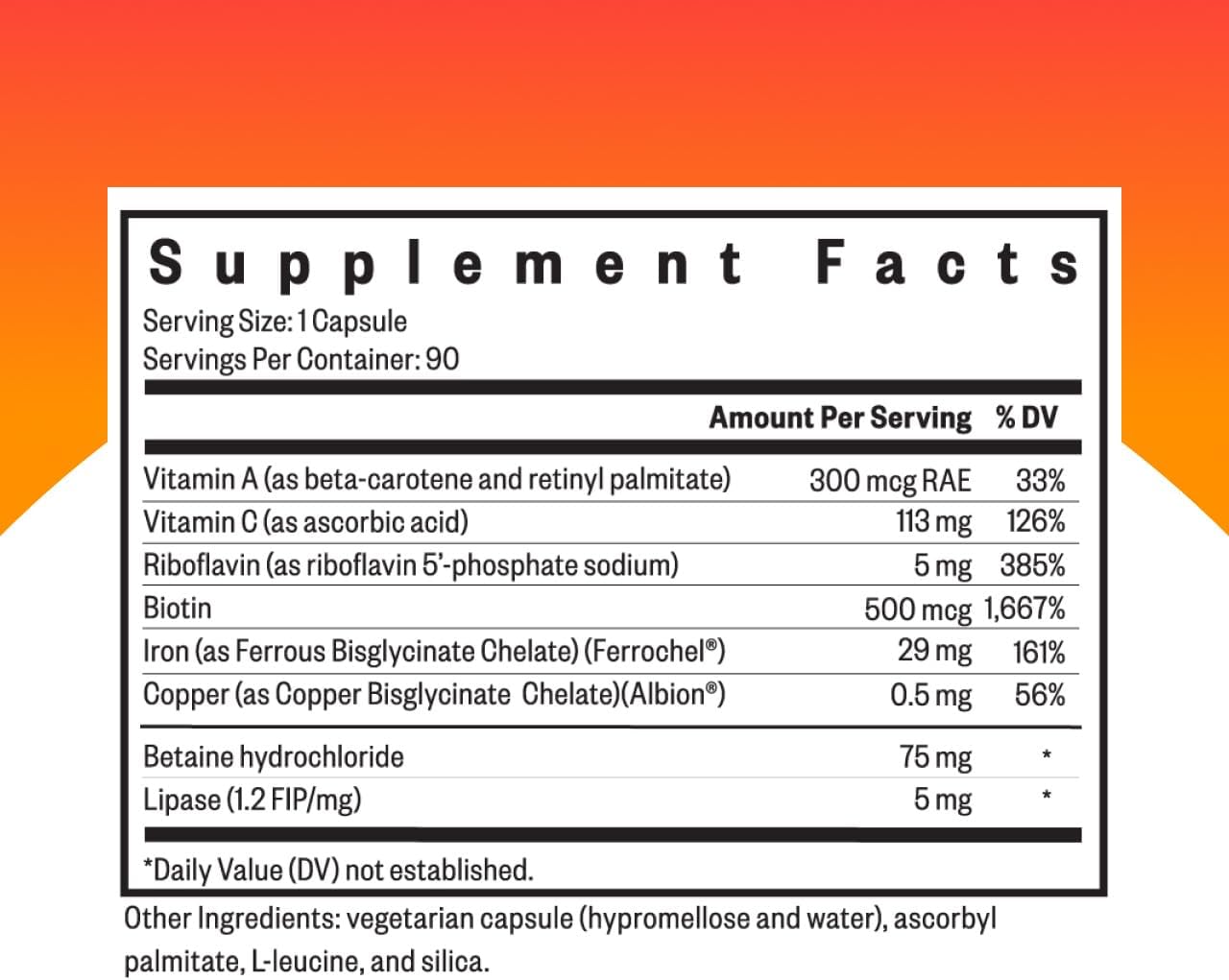 Seeking Health Optimal Iron with Cofactors, as Ferrochel Ferrous Bisglycinate, Vitamin A and C Cofactors, Digestive Enzymes for Optimal Iron Absorption, Vegan and Vegetarian (90 Capsules)*