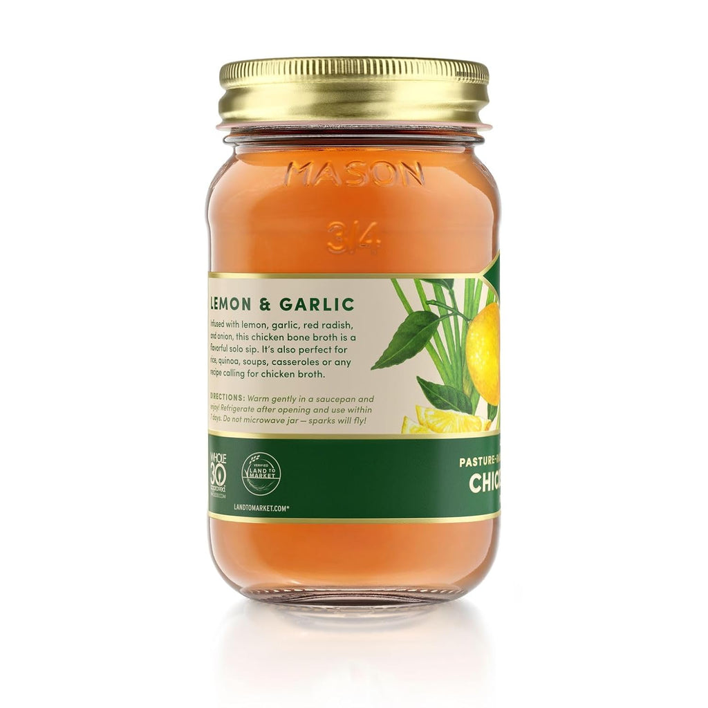 FOND Pasture-Raised Regenerative Chicken Bone Broth infused with Organic Lemon & Garlic