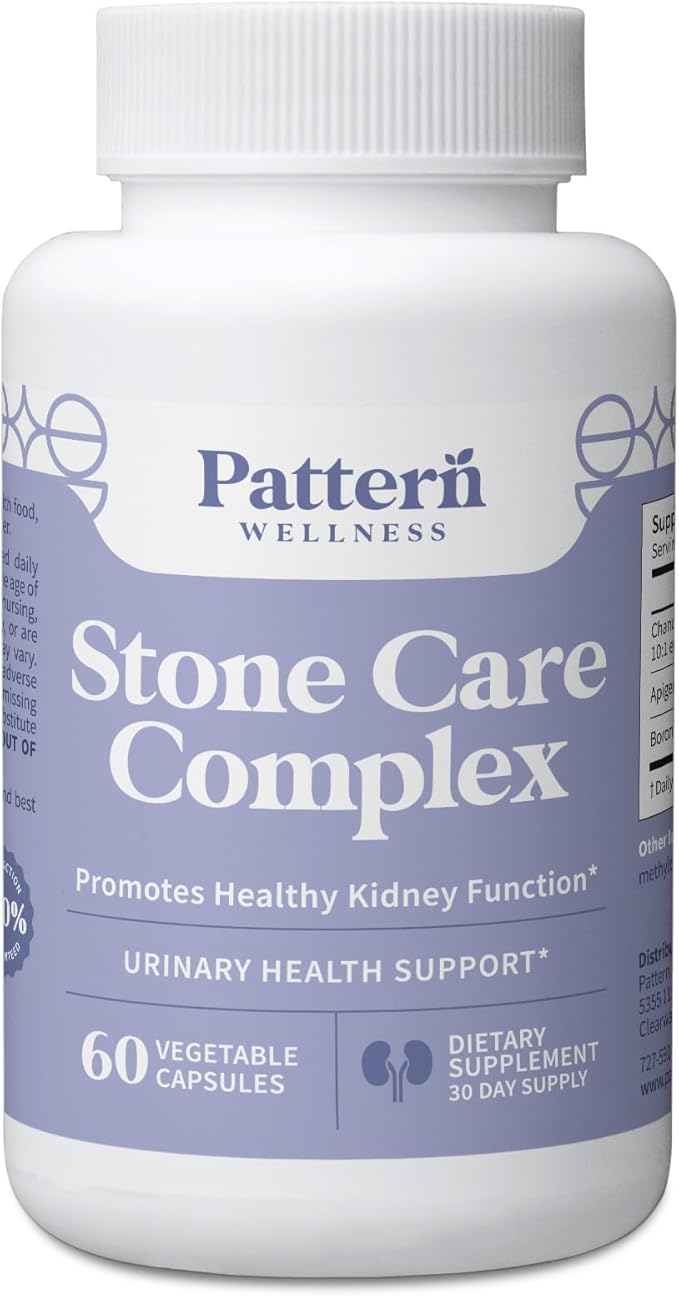 Pattern Wellness Stone Care Complex – Supports Healthy Kidney & Urinary Function – with Chanca Piedra, Chamomile Extract & Boron – 3rd Party Lab Tested – Vegan, Non-GMO - 60 Capsules