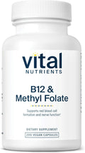 Vital Nutrients Vitamin B12 & Methyl Folate | Vegan Methylated Folate & B12 Supplement | 5-MTHF Plus B12 Supports Nervous System & Metabolism* | Gluten, Dairy, Soy Free | 200 Capsules