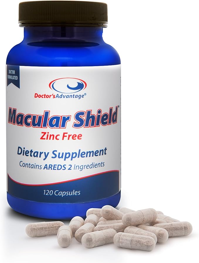 Doctor's Advantage Zinc-Free Eye Shield Vitamins - 120 Capsules, 30-Day Supply - Lutein and Zeaxanthin Supplements with AREDS-2 Ingredients for Age-Related Eye Support