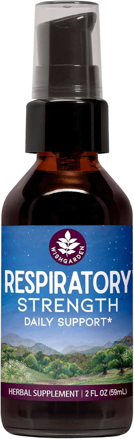WishGarden Herbs Respiratory Strength Daily Support - Plant-Based Herbal Lung Support Supplement with Organic Mullein & Elecampane, Supports Long-Term Lung Resilience and Better Lung Efficiency, 2oz