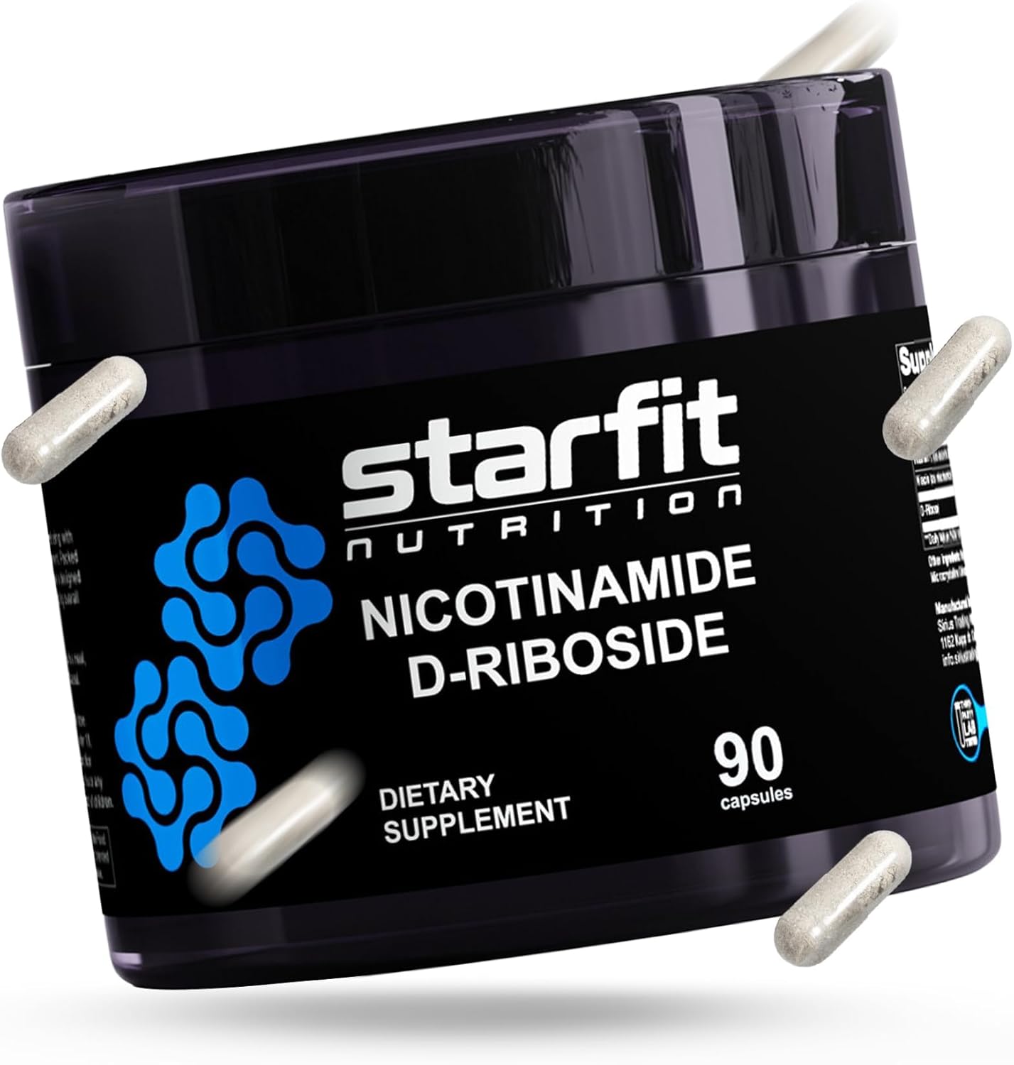 STARFIT - Nicotinamide D-Riboside (2 Pack), Booster NAD+, Energy & Focus Supplement, Anti-Aging Cellular Support, Total 180 Capsules