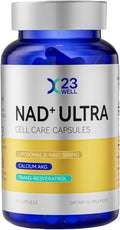 NAD+ Ultra Cell Care Capsules with Liposomal NAD+ Calcium Alpha Ketoglutarate & Trans-resveratrol for Energy Focus Healthy Aging 60 Capsules Supplement