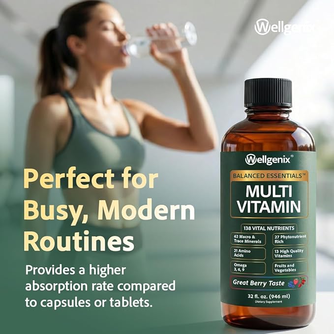 Balanced Essentials 2 Pack Natural Liquid Nutritional Supplement Vitamin 32 Ounces Very Berry S-BE32