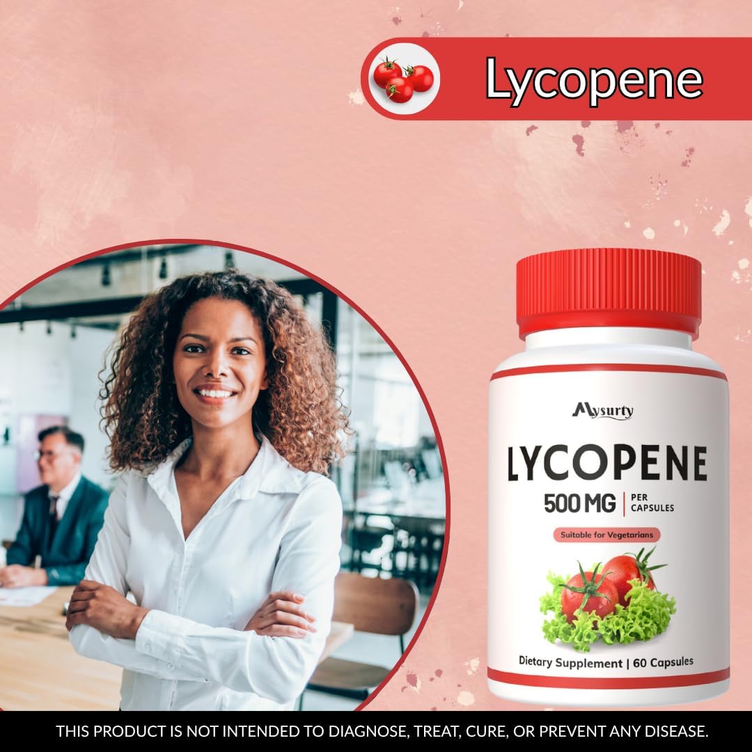 Lycopene | Lycopene Supplements for Men - Lycopene 500mg, 180 Capsules (Pack 3)