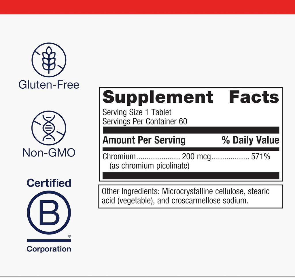 Metagenics Chromium Picolinate - Bioavailable Chromium for Metabolism Support* - Essential Trace Mineral - Non-GMO - Vegetarian - Gluten-Free - 60 Count