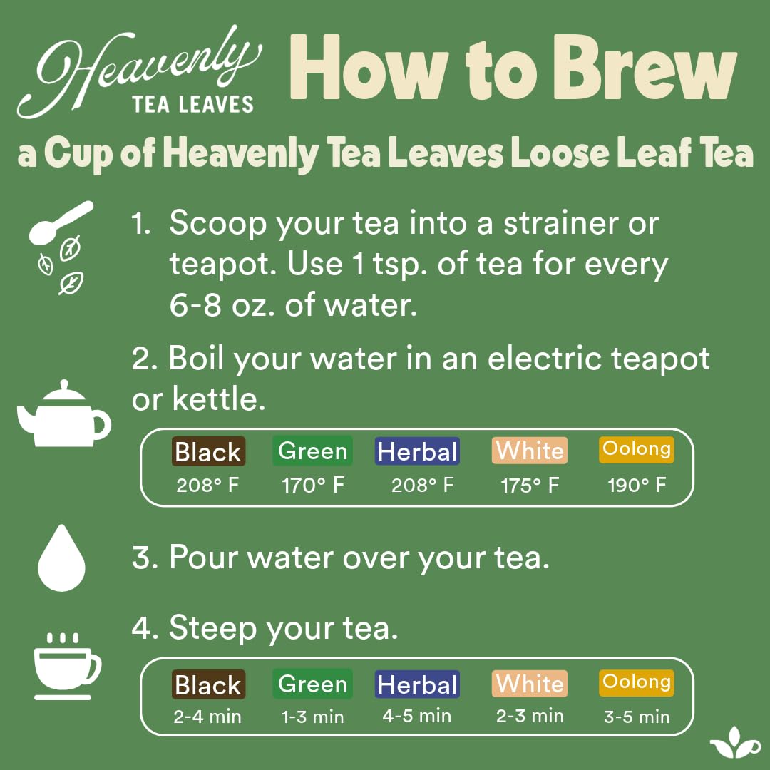 Heavenly Tea Leaves Organic Hibiscus, Loose Leaf Herbal Tea, 4 oz. (Approx. 50 Cups of Tea) – Tart, Fruity, Caffeine Free Herbal Tisane – Delicious Hot or Iced – Premium Quality Wellness Support
