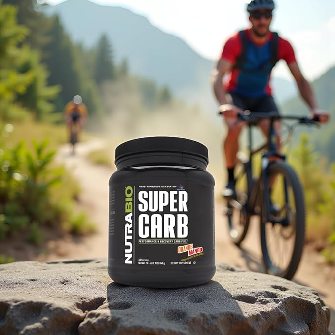NutraBio Super Carb, Carbohydrate Powder with Cluster Dextrin & Electrolytes, Advanced Carb Supplement Powder for Workout Fuel, Performance, and Muscle Recovery, Cyclic Dextrin, Orange Mango, 30 Sv