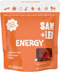 SAM+LEO Energy Gummies – Caffeine-Free B-Complex with Biotin – Daily Vegan Energy Support for Kids, Teens & Young Adults – Strawberry Flavor, 60 Gummies