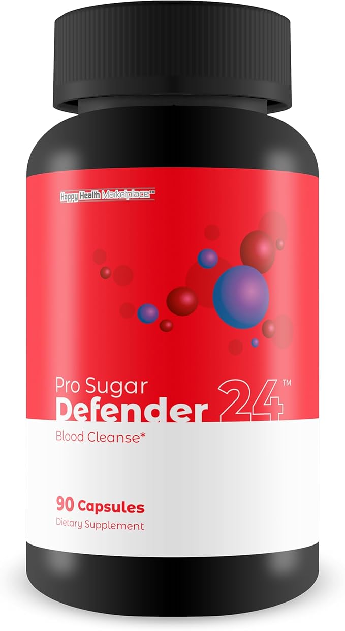 Pro Sugar Defender 24 - Our Best Blood Cleanse Detox Supplement - Immune System Cleanse - Healthy Blood Flow Supplement - Circulation And Vein Support Vitamins - Circulatory System Support Formula