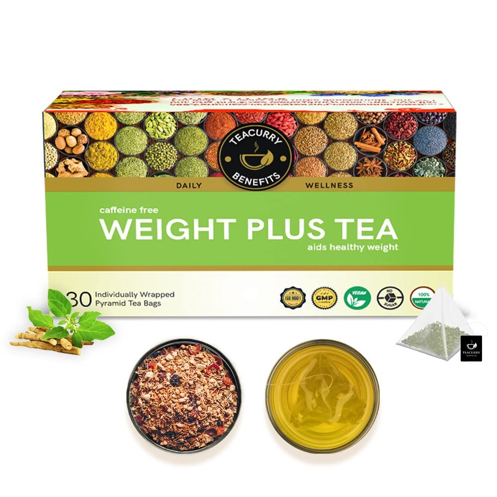 TEACURRY Weight Plus Tea - (1 Month Pack, 30 Tea Bags) - Helps with Healthy Weight