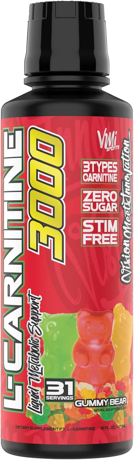 L-Carnitine 3000 Liquid | 3000 mg Carnitine Supplement | Zero Calorie Zero Sugar Keto Friendly for Men and Women – Great Tasting| 31 Servings (Gummy Bear, 16 fl. oz.)