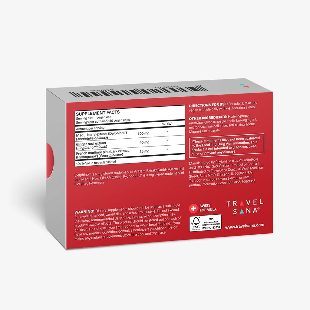 Daily Circulation | Super Antioxidants Supplement & Daily Circulatory Support | Maqui Berry (Delphinol), French Maritime Pine Bark (Pycnogenol), Ginger Root Extracts | 30 Servings