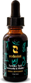 Redmint Turkey Tail Mushroom Herbal Tincture -Immunity & Vitality | Rooted in Ancient TCM Wisdom | Turkey Tail Extract for Immune Support and Digestive Health | Organic Mushroom Supplement | 1 Fl oz