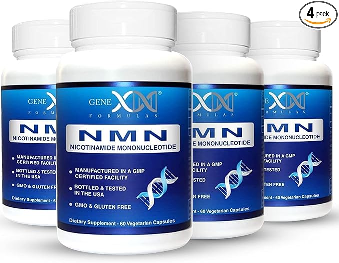 Genex Formulas NMN 250mg Supplements (4 Pack) - 99% Pure Shelf Stabilized Supplement Capsules for Increased NAD Levels & Healthy Aging, GMP Certified, 4 Month Supply