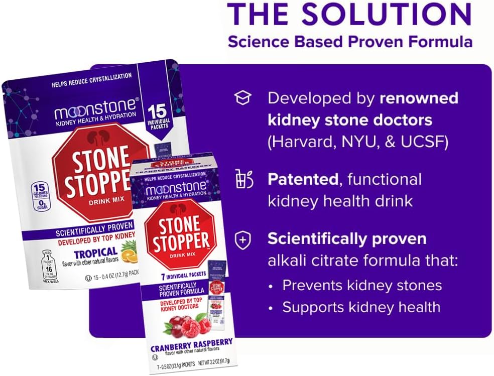 Stone Stopper Drink Mix, Wild Berry, Kidney Stone Prevention, Calcium Oxalate Protector, Alkali Citrate Support, Developed by Urologists to Improve Hydration and Support Kidney Health, 30 Day Supply