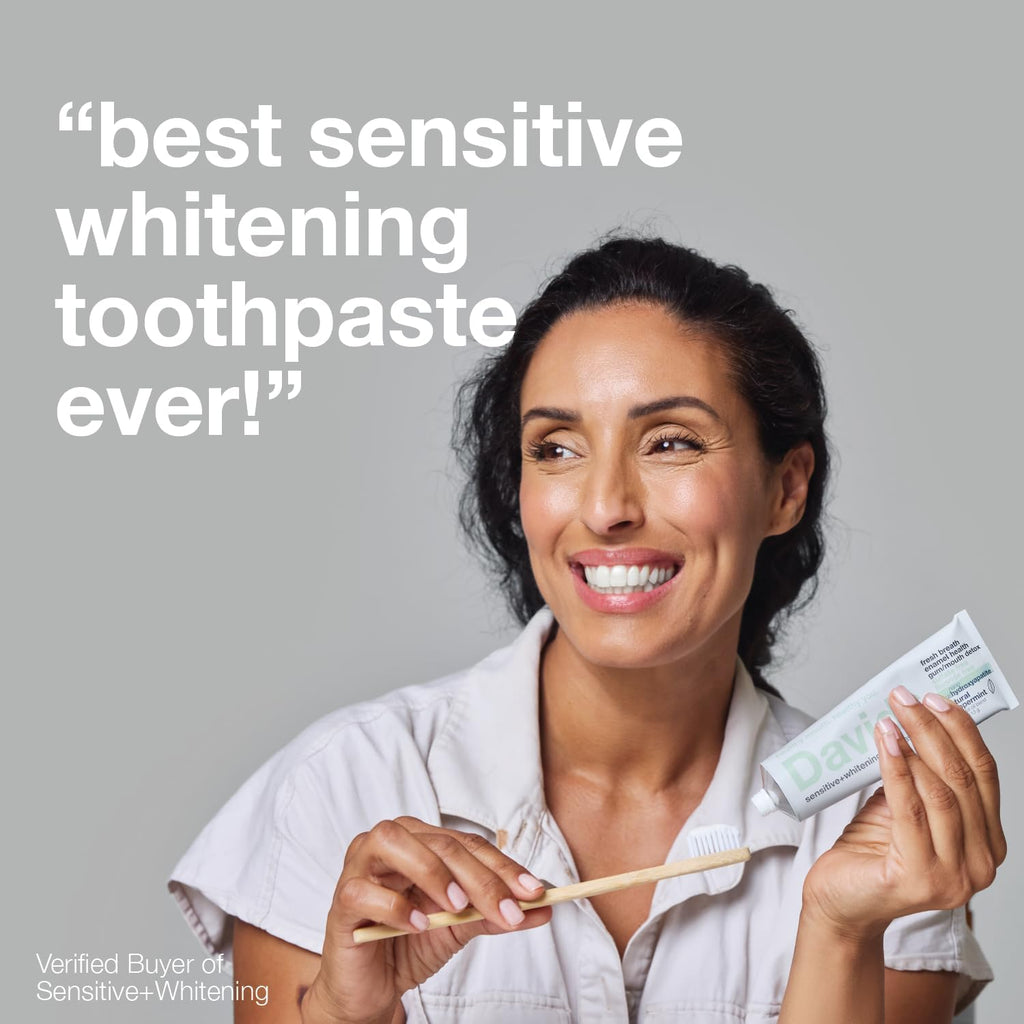 Davids Hydroxi™ Fluoride Free Nano Hydroxyapatite Toothpaste for Remineralizing Enamel & Sensitive Relief, Whitening, Antiplaque, SLS Free, Natural Peppermint, 5.25oz, Made in USA (3 Pack)