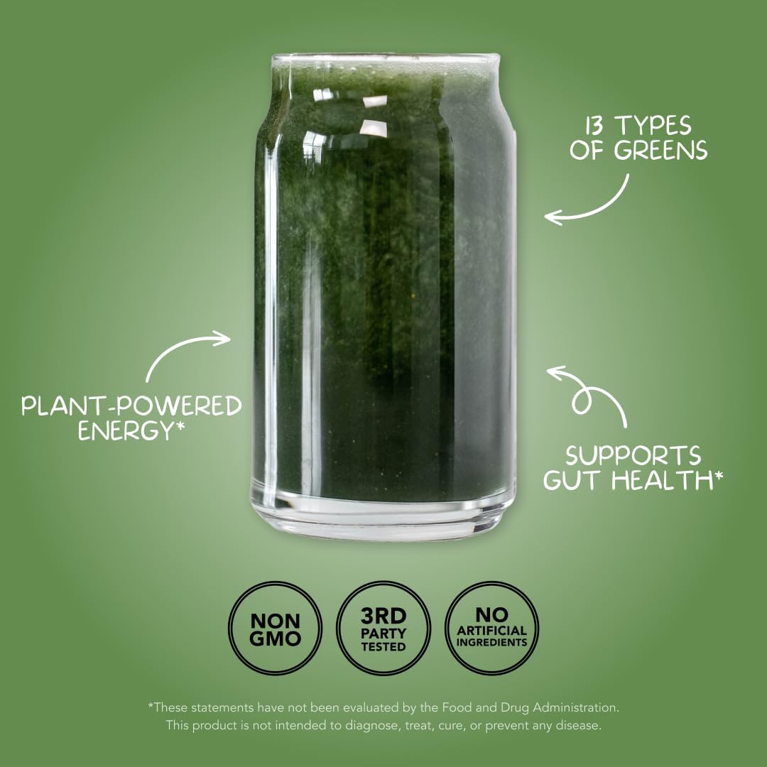 Clean Simple Eats Greens Variety 10 Pack, Greens Powder Mix, Packed with Superfoods Chlorella & Spirulina, Includes 5 Delicious Flavors: Peachy, Green Apple, Raspberry Lemonade, Sweet Lemon & Tropical