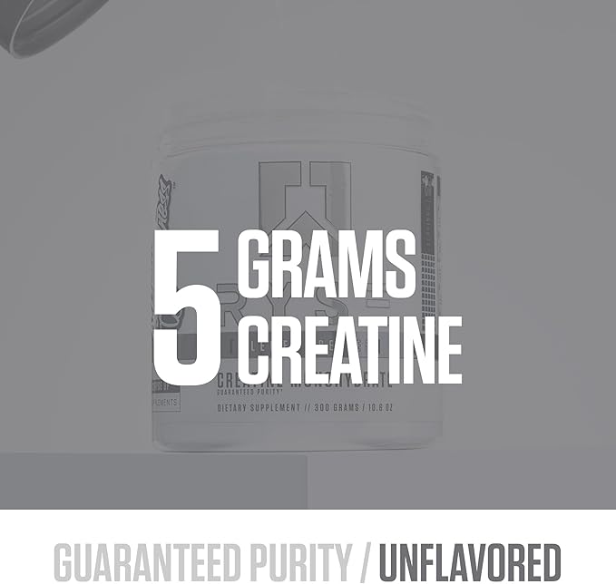 RYSE Creatine Monohydrate Powder - Unflavored - Supports Men & Women Lean Muscle Growth, Strength, Power, and Endurance - Helps Reduce Fatigue and Improve Workout Recovery - 100 Servings.