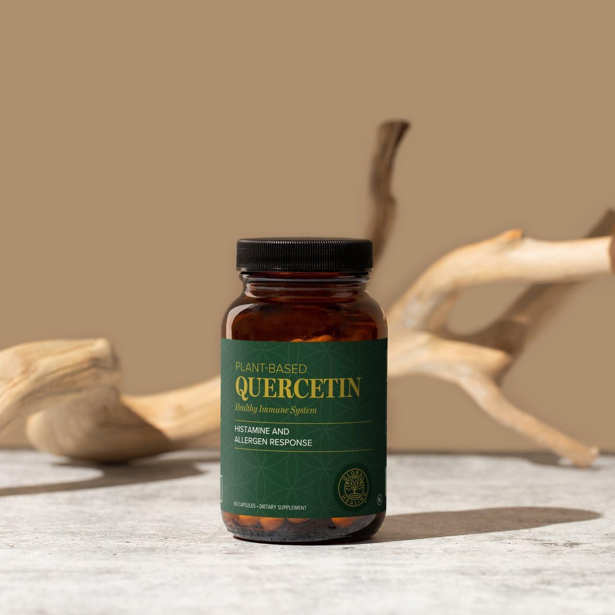 Global Healing Center Quercetin (2-Pack) 500mg Total, 250mg Each, Support Immune System Function & Body's Natural Response to Occasional Allergies - QuerceFIT Without Bromelain & Zinc - 60 Capsules