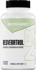 NutraBio 98% Pure Resveratrol Supplement 500mg - Standardized to 490mg Trans Resveratrol Supplement, Heart Health and Antioxidant Defense-90 Capsules- 90 Servings