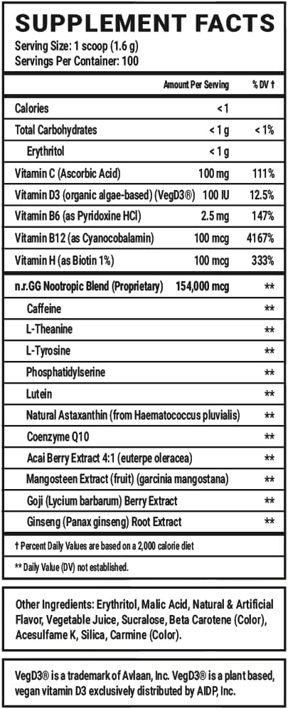 Gamer Supps, GG Energy Anime Girl Thigh (100 Servings) - Keto Friendly Gaming Energy and Nootropic Blend, Sugar Free + Organic Caffeine + Vitamins, Powder Drink