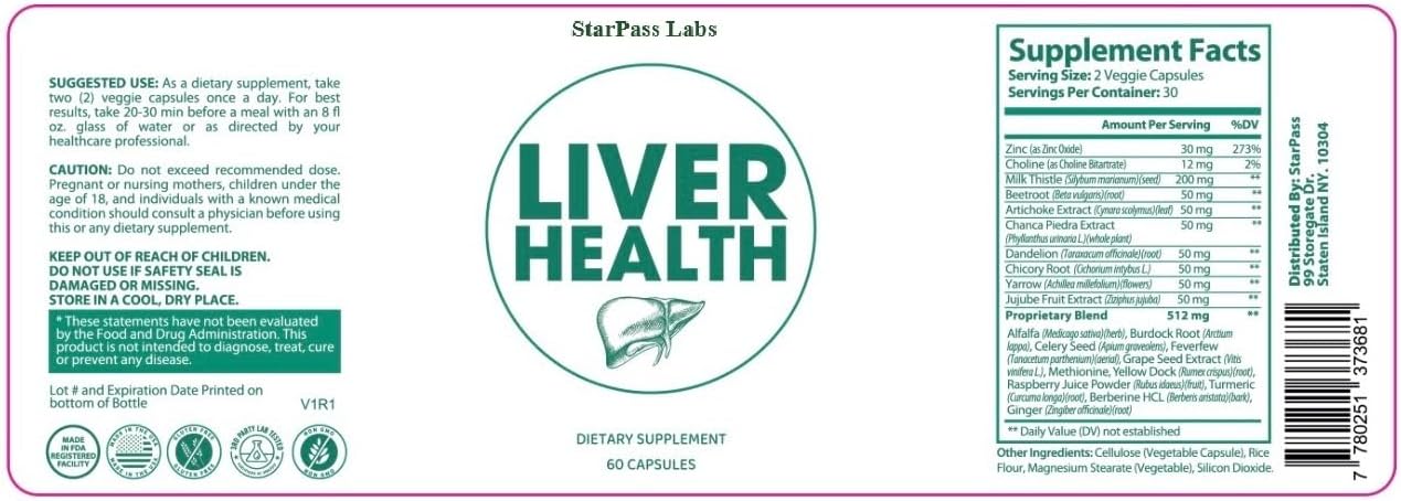 Liver Health | Liver Detox & Cleansing Repair Formula with Natural Nutrients Vital to Liver 60 Caps (3 Pack)