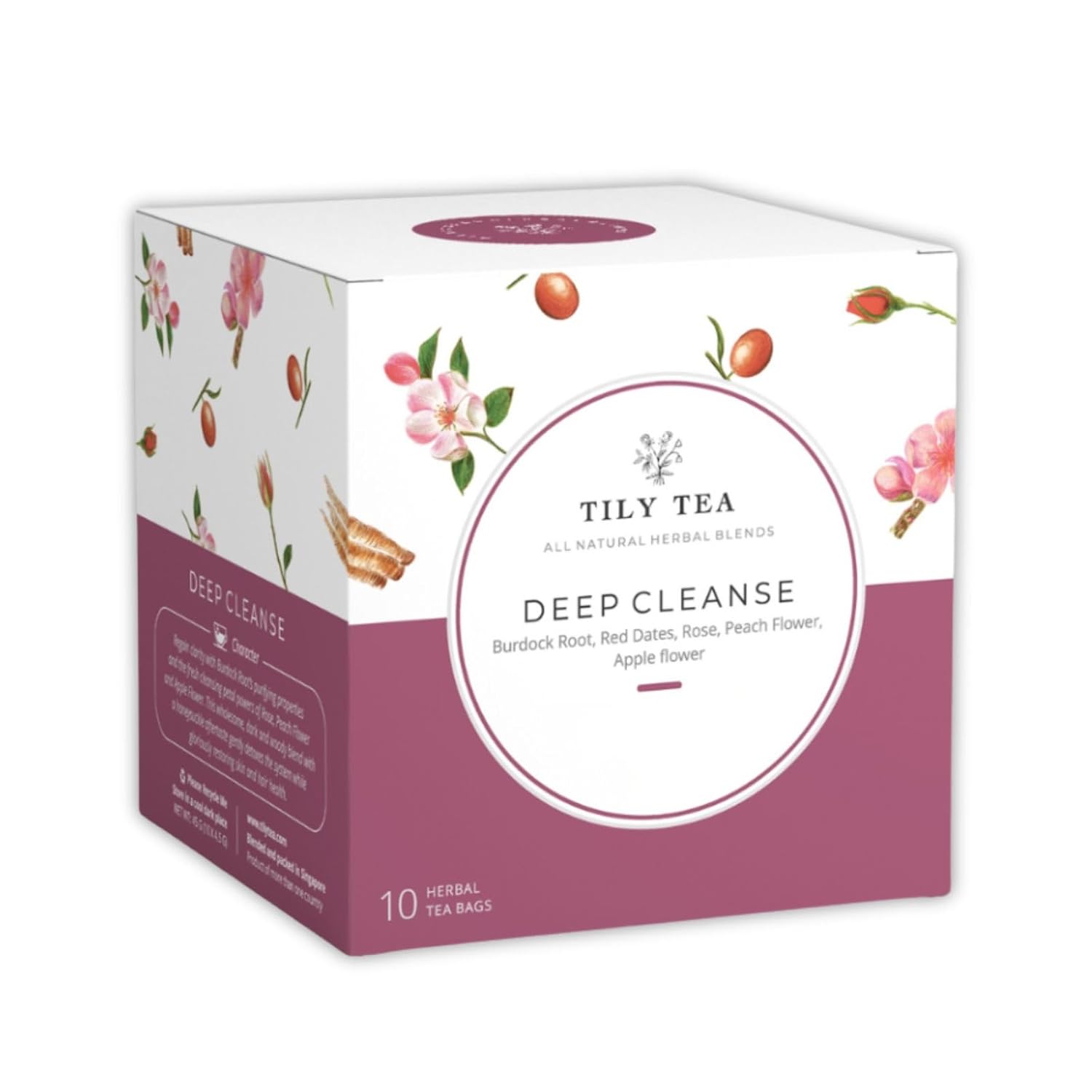 Tily Tea Deep Cleanse Herbal Tea - Caffeine Free - 10 Plastic-Free Tea Bags