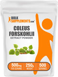 BulkSupplements.com Coleus Forskohlii Extract Powder - Forskolin Supplement, Forskolin Powder - Herbal Supplement, Gluten Free, 500mg per Serving, 250g (8.8 oz) (Pack of 1)