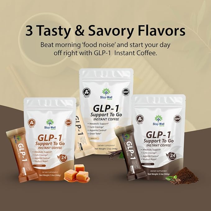 Slim Coffee GLP-1 Supplement | GLP 1 Booster to Control Appetite and Cravings | Great Tasting Metabolic Support - Coffee Bean Extract, Green Tea, Yerba Mate (Vanilla)