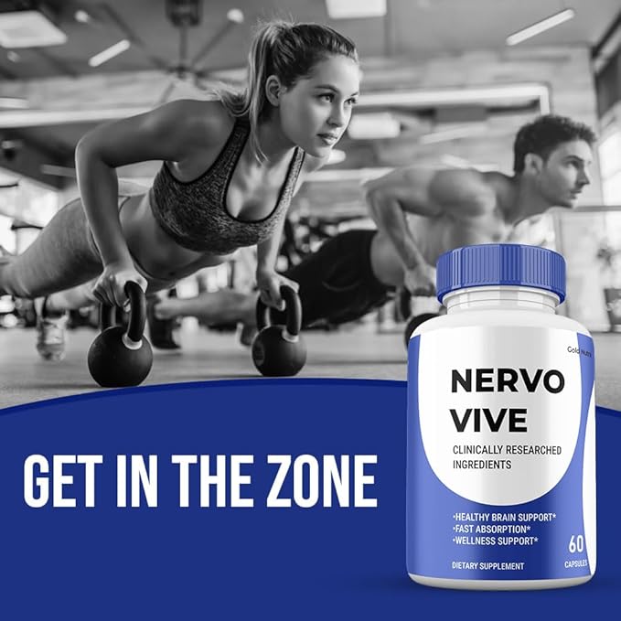 NervoVive Capsules, Nervo Vive Pills All Natural Formula Premium Cognitive Nerve Supplement Nerve Care, 3 Month Supply (3 Pack)