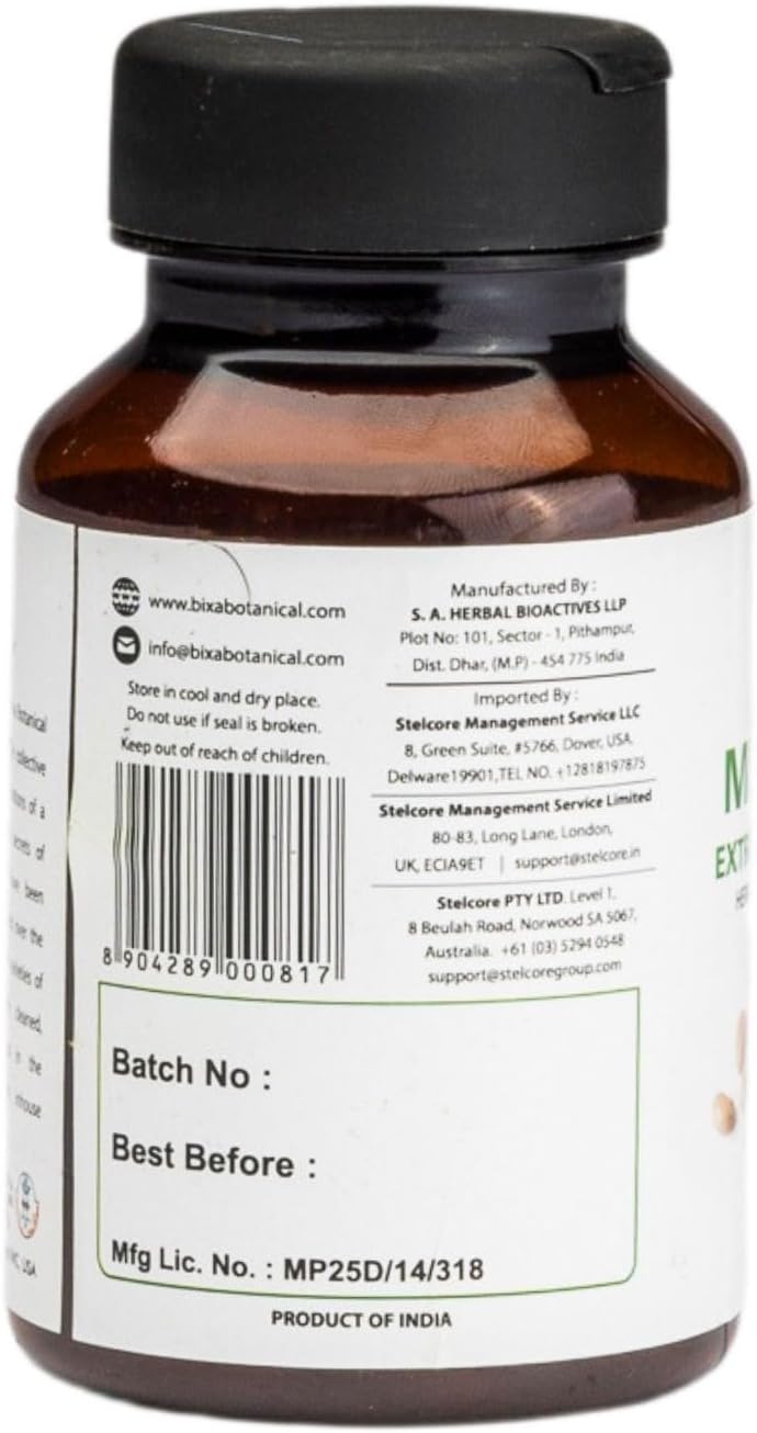 bixa BOTANICAL Mucuna Pruriens Extract Capsules (Kapikacchu/Velvet Bean/Kaunch Beej) ǀ 60 Veg Capsules (450mg)