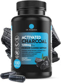 Dr. Robaina Activated Charcoal Capsules 1200 mg – Coconut-Shell Carbon for Gas & Bloating Relief, Digestive Comfort & Next-Morning Support – Vegan • Non-GMO – 100 Count, USA Made