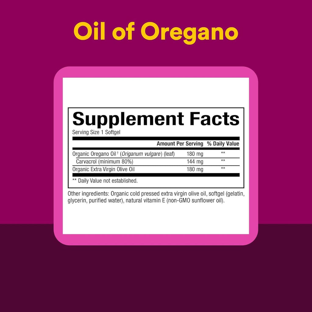Natural Factors, Oil of Oregano 180 mg, Helps Maintain Good Health with Extra Virgin Olive Oil, 30 softgels (30 servings)