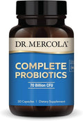 Dr. Mercola Complete Probiotics - 70 Billion CFU - Supports Immune, Digestive & Gut Health - Features 10 Strains - Shelf Stable - GMO-Free, Gluten-Free & Soy-Free - 30 Capsules (30 Servings)
