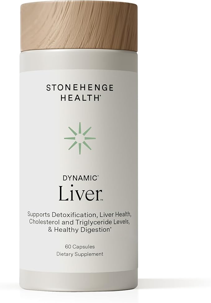 Stonehenge Health Dynamic Liver – Siliphos Milk Thistle Formula – Liver Support & Antioxidant Support, Gut-Liver Axis, Selenium, Zinc, Vitamin E, Ginger, Beetroot Extract Non-GMO, 60 Veg Caps