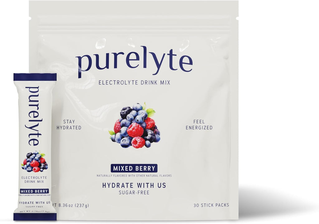 Electrolyte Drink Mix – Sugar-Free Hydration Powder Packets – Clean Electrolytes with Trace Minerals – Keto, Vegan, Gluten-Free – No Artificial Sweeteners – 30 Sticks – Mixed Berry