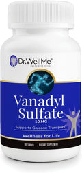 Dr. WellMe Vanadyl Sulfate 10mg – 100 Tablets Blood Sugar, Maintain Glucose & Metabolism – Non-GMO, Gluten-Free Supplement for Men & Women