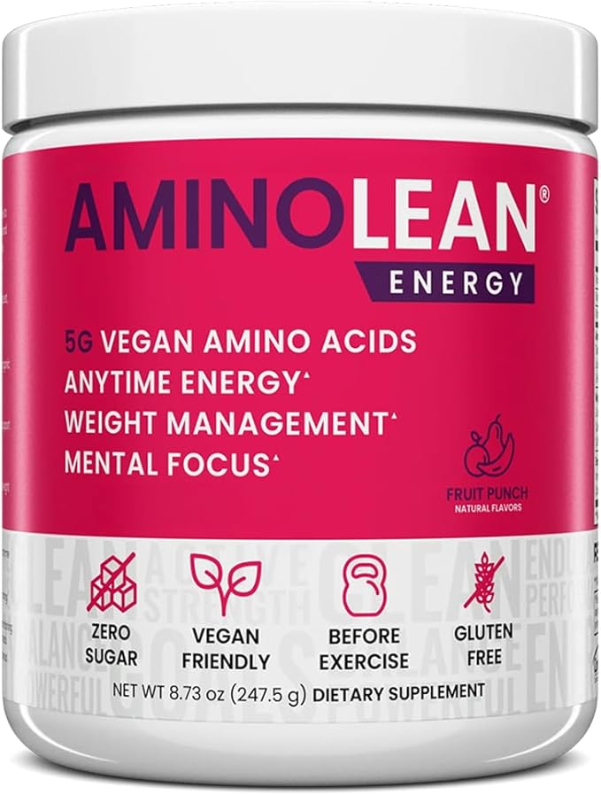 RSP NUTRITION AminoLean Pre Workout Powder, Amino Energy & Weight Management with Vegan BCAA Amino Acids, Natural Caffeine, Preworkout Boost for Men & Women, 30 Serv