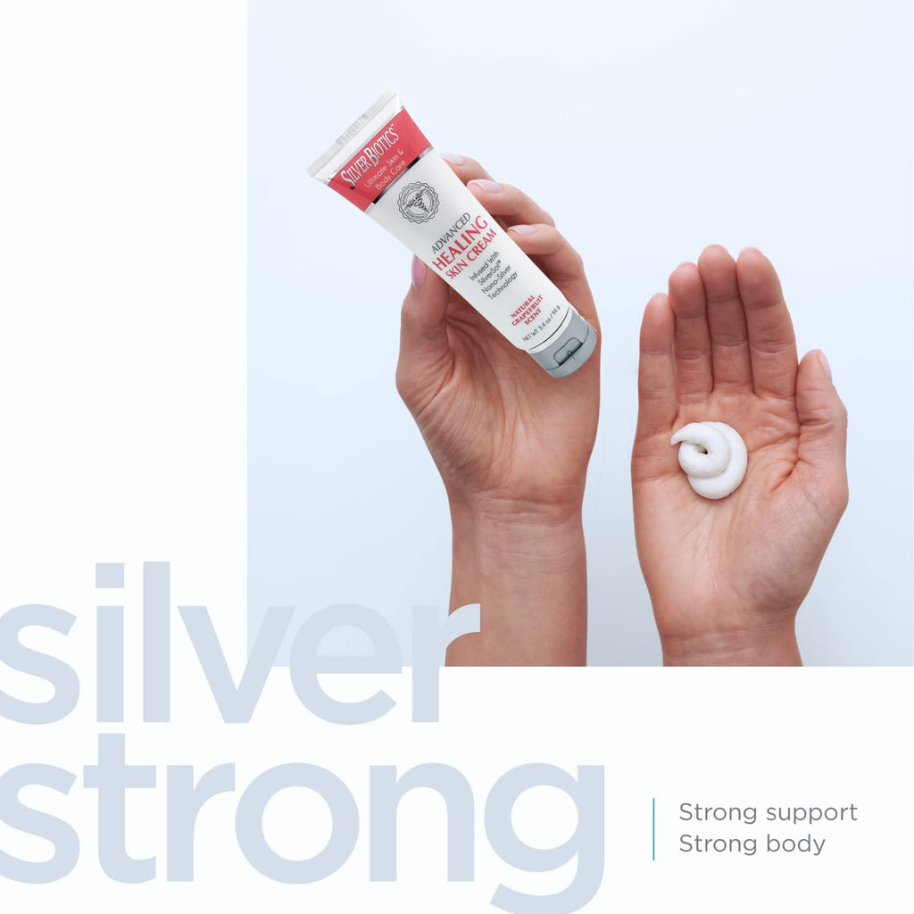 Silver Biotics Nano Silver Healing Lotion Cream Grapefruit Scent Infused 20 PPM SilverSol and Hyaluronic Acid | All Natural Ingredients to Heal, Smooth Your Skin Blemishes and Scars (3.4 oz.)