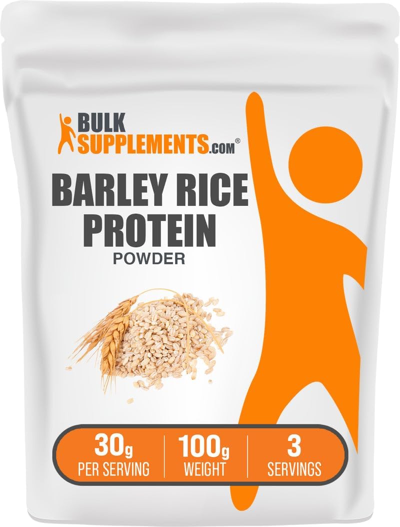 BulkSupplements.com Barley Rice Protein Powder - Vegan Protein Powder, Sports Nutrition - Unflavored & Dairy Free, 30g per Serving, 100g (3.5 oz) (Pack of 1)