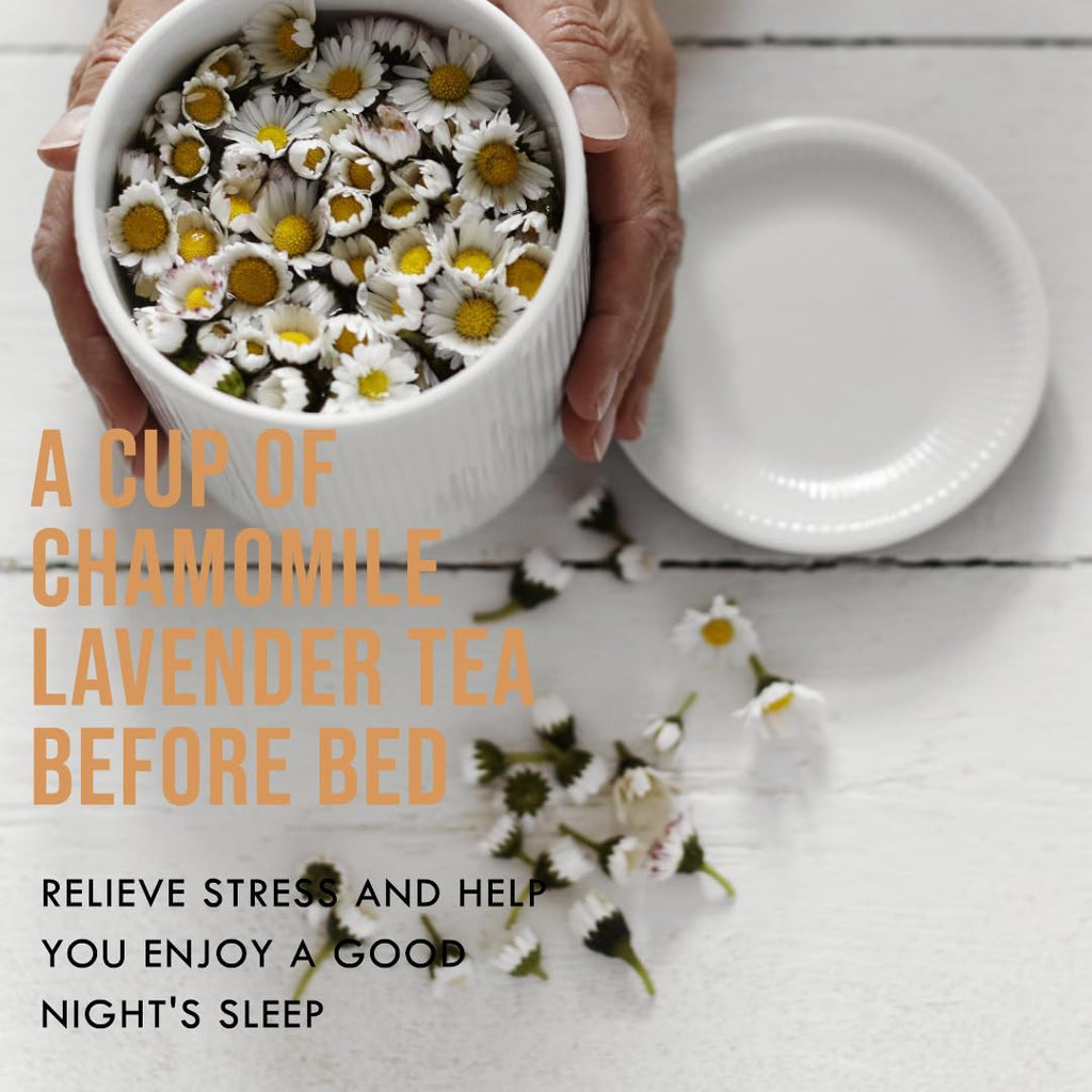 HANFANGLING Chamomile and Lavender Herbal Tea Stress Relief Support Sleep - Savor the Floral Scent 20 tea bags 0.85oz