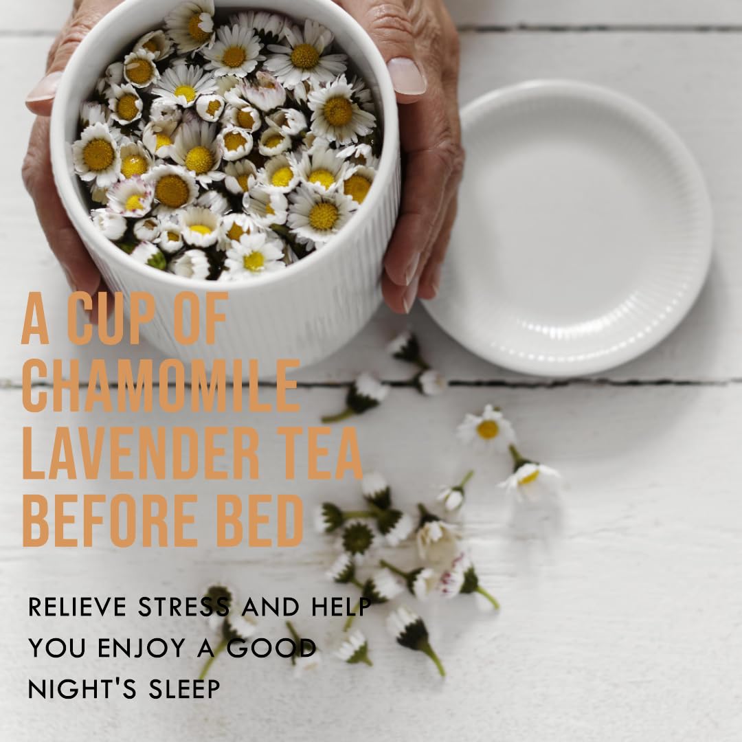 HANFANGLING Chamomile and Lavender Herbal Tea Stress Relief Support Sleep - Savor the Floral Scent 20 tea bags 0.85oz
